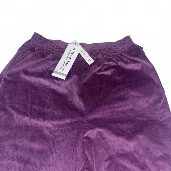 NWT Alfred Dunner $40 Plum Velvet Stretch Lounge Pants Woman's Size 14 New - Picture 2 of 8